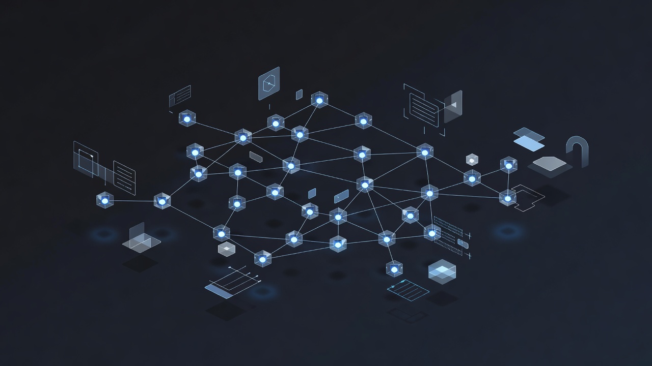 A conceptual tech illustration showing a network of glowing nodes representing local AI agents seamlessly interacting with abstract web interface elements, rendered in a clean, minimalist isometric style with soft lighting. No text or logos.