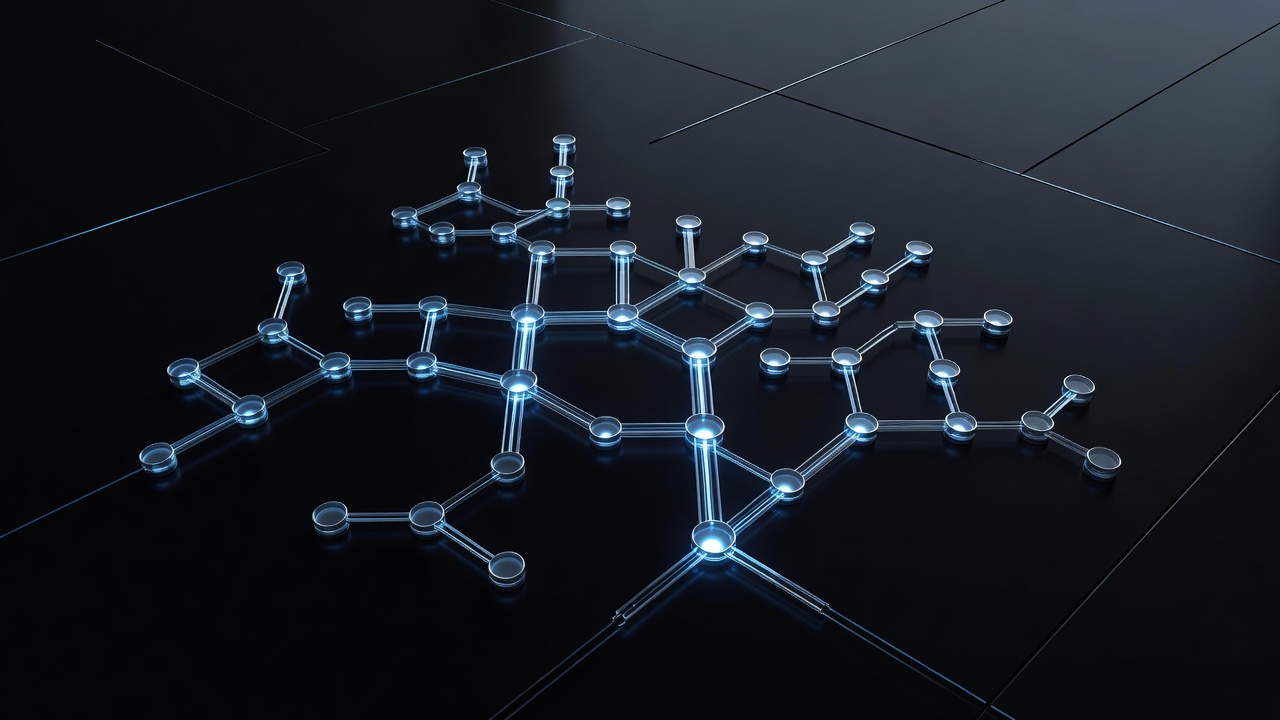 A modern, abstract 3D illustration of a glowing decision tree or flowchart with interconnected nodes, representing a filtering process, set against a dark sleek tech background, no text or logos.